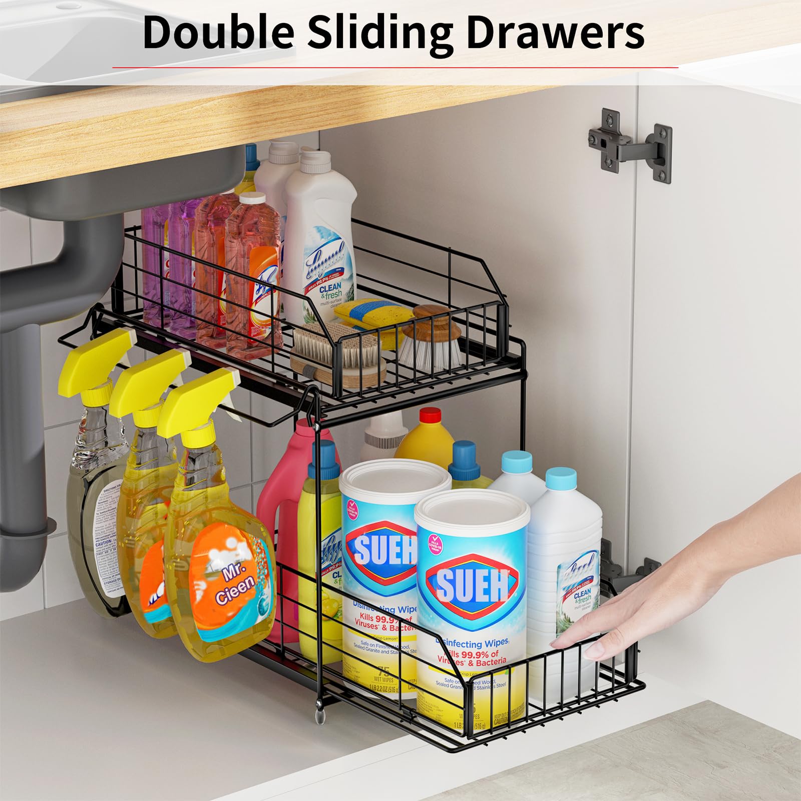 SUEH DESIGN side rail with hanging cloth demonstrating extra drying and hanging space