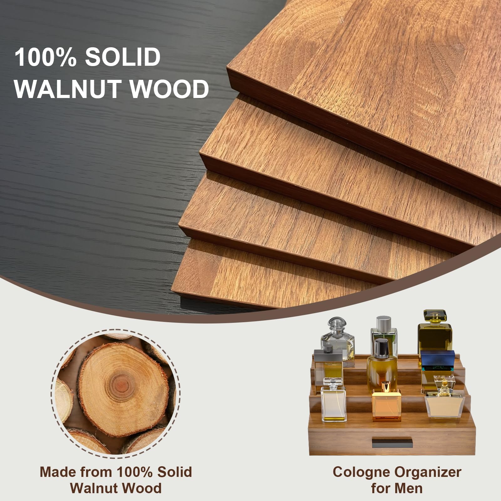 Sueuapp walnut top compartment open revealing hidden storage for small valuables