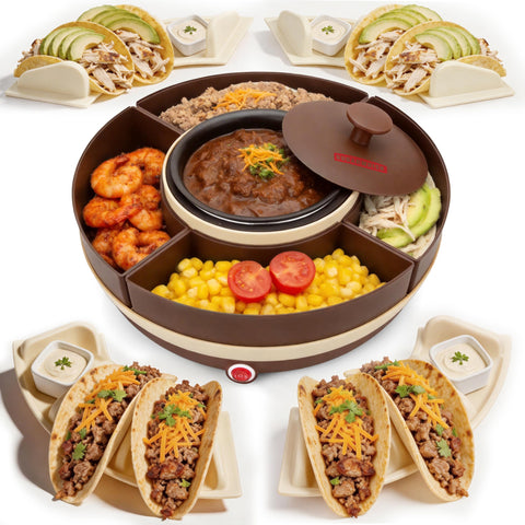 SugarWhisk front packaging showing the brown taco bar set and contents for easy gifting