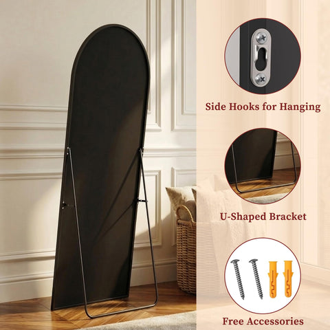 Suidia wall-mounted arched mirror demonstrating secure installation benefit