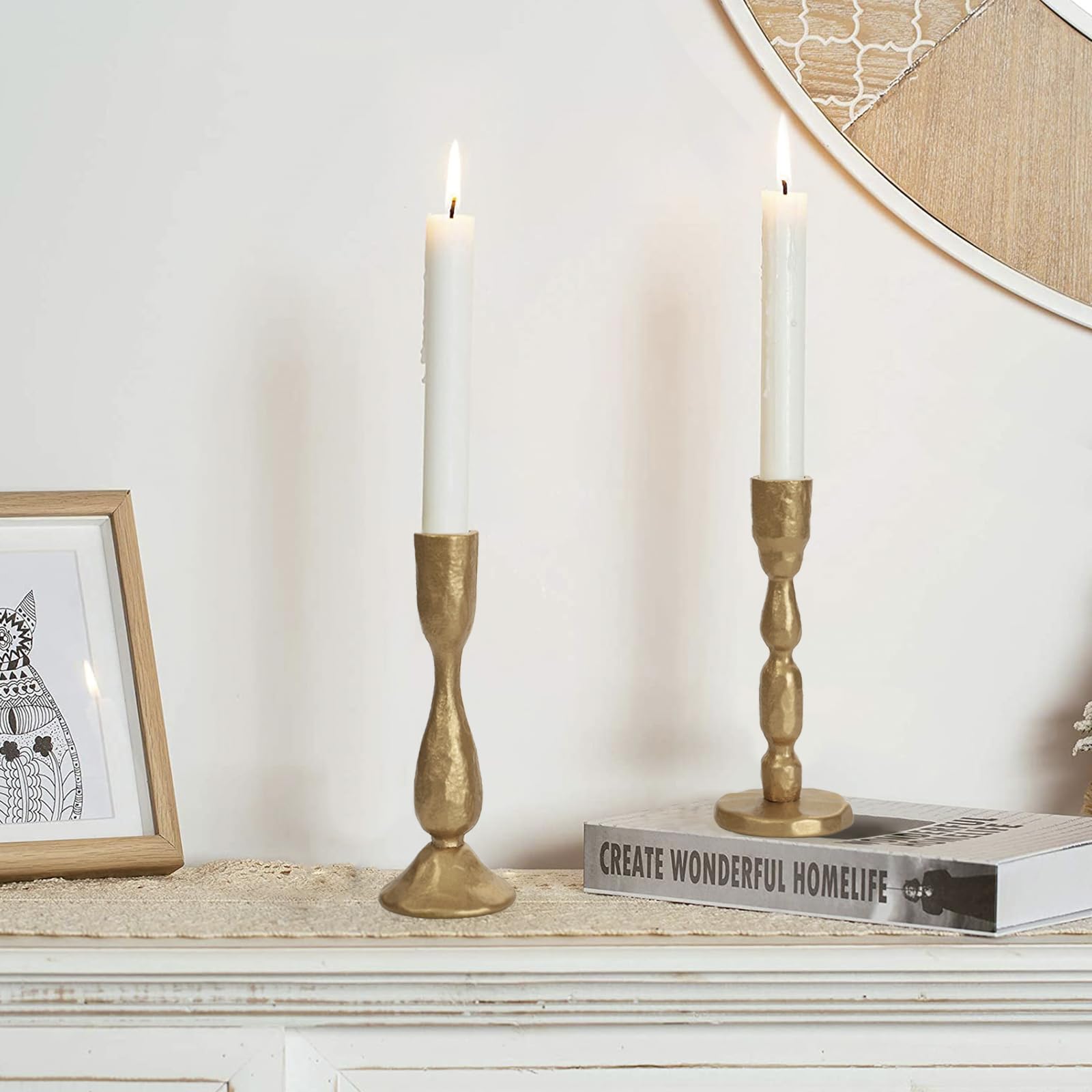 SUJUN candlesticks in use on dining table creating warm layered candlelight benefit