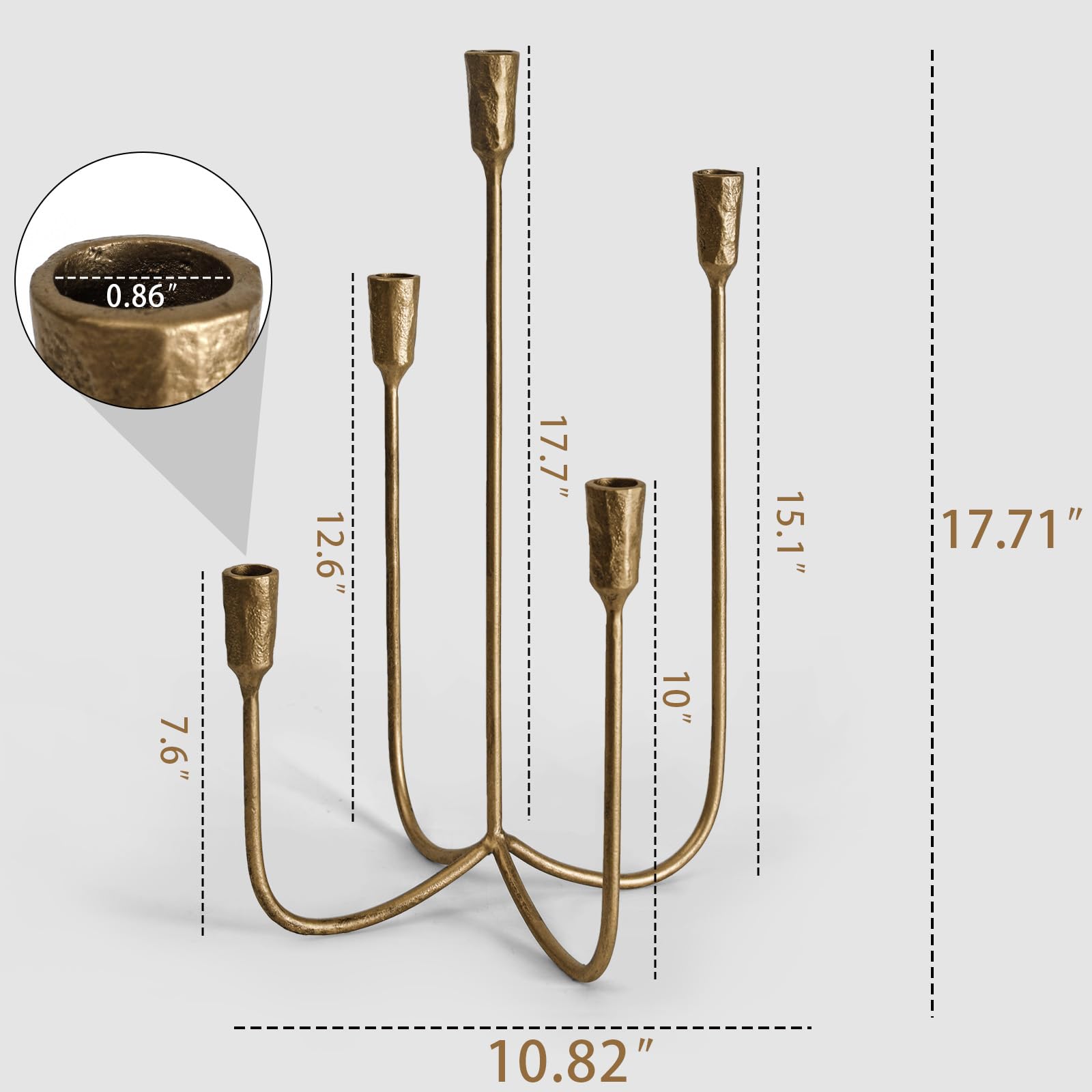 SUJUN close-up of antique brass texture highlighting hand-forged finish and visual depth