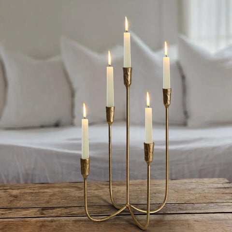 SUJUN candelabra in wedding table setting demonstrating ambience and event suitability