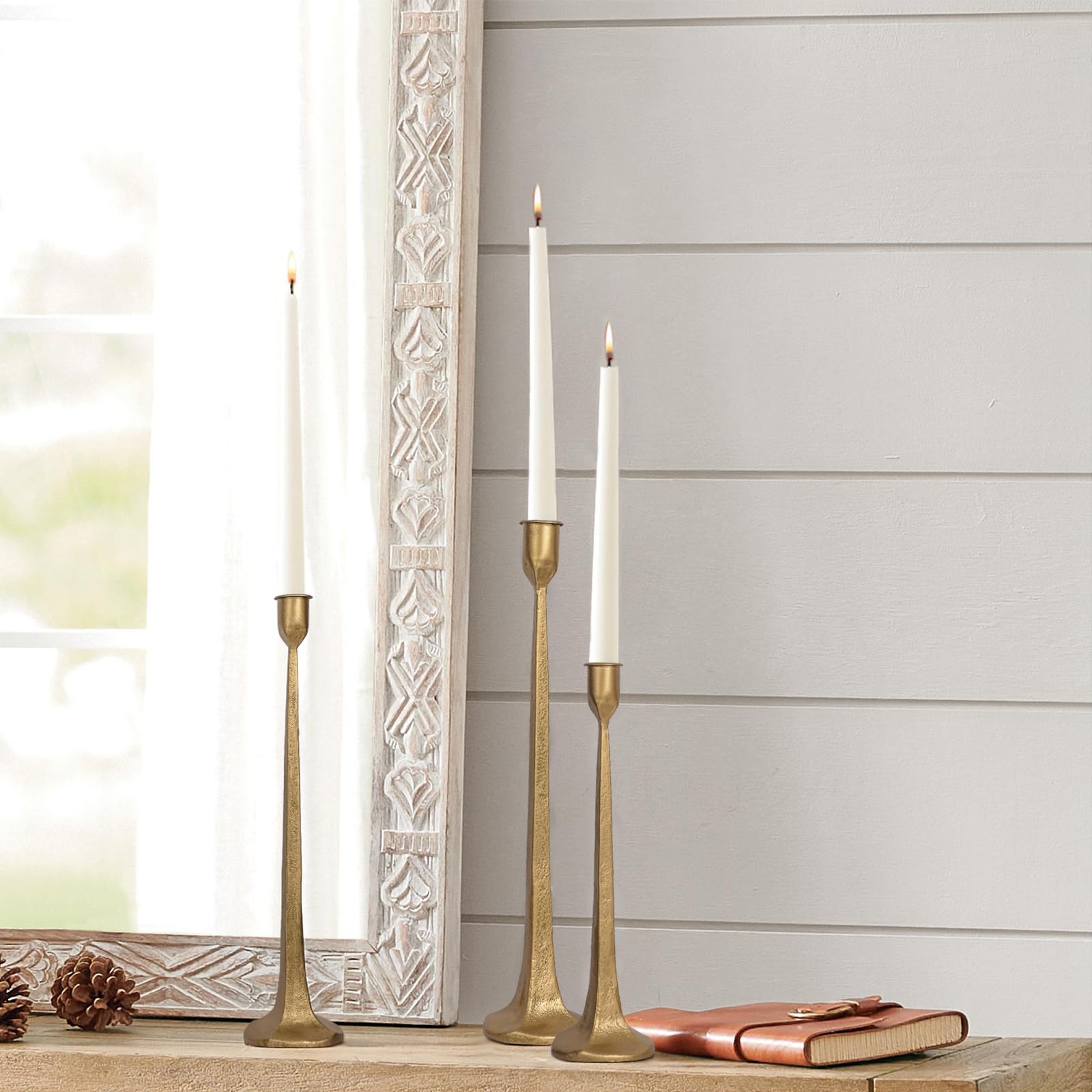SUJUN styled mantel with flowers showing decorative versatility and charm