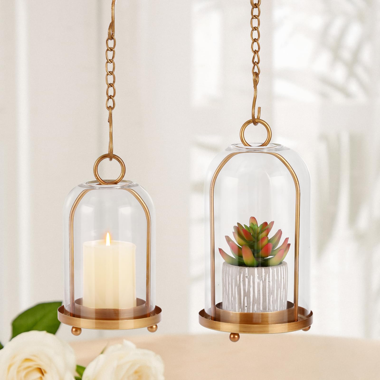 SUJUN tabletop arrangement with tall and short lanterns for layered styling
