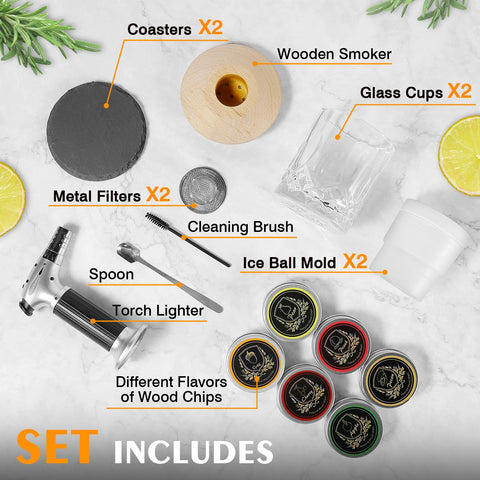 Sumapner six flavored wood chips displayed for varied smoke profiles