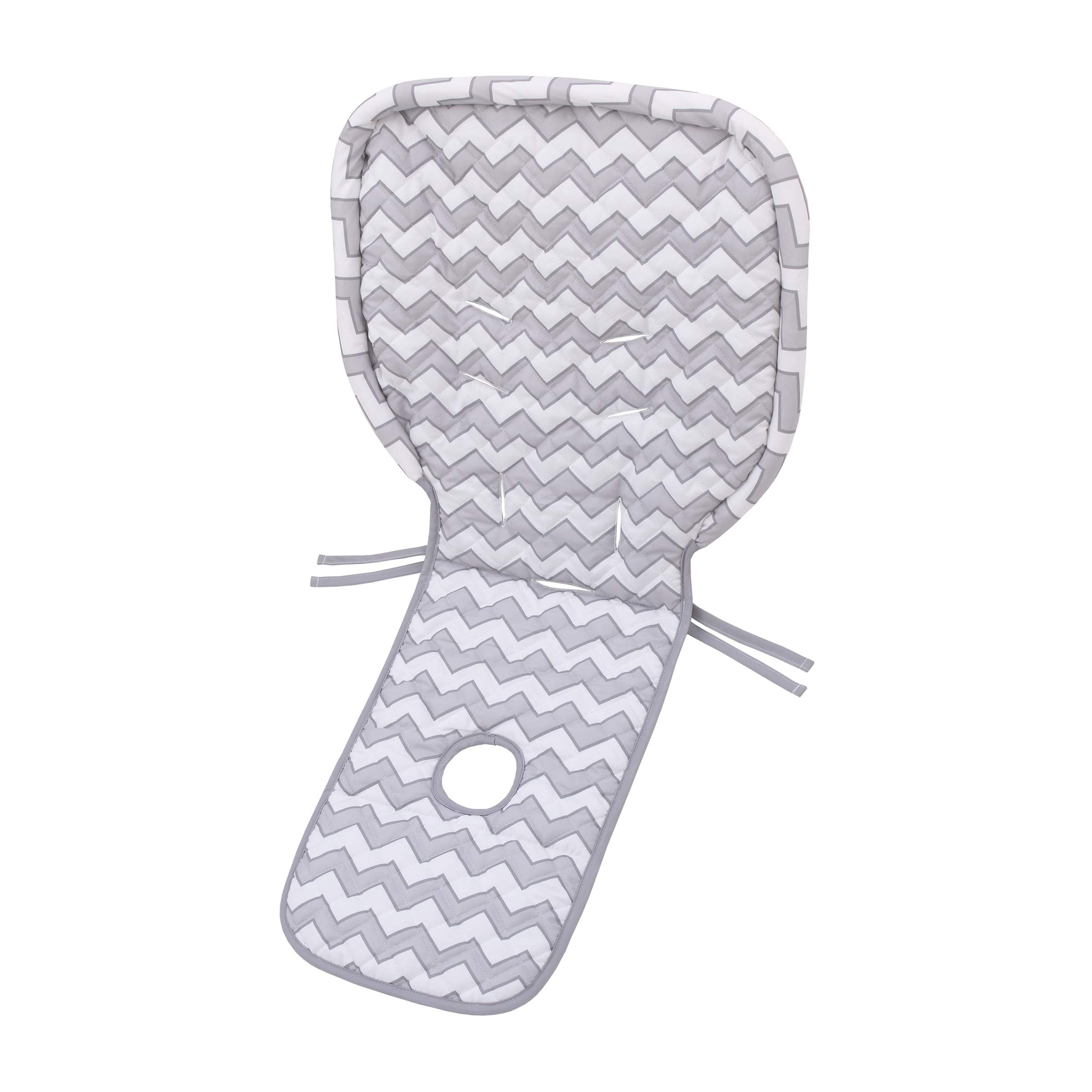 Sumersault pad installed on a high chair demonstrating secure fit and comfort