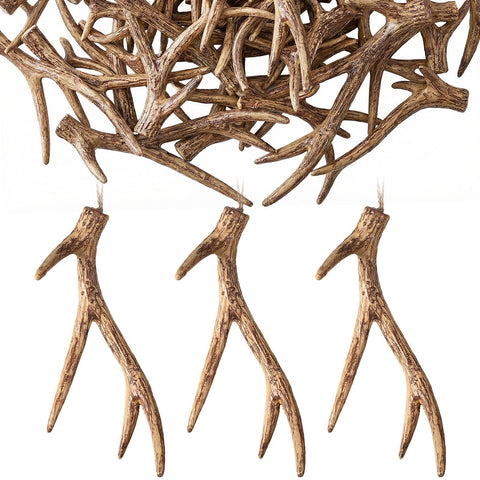 Sumind faux antler front view showing vintage finish and hanging rope benefit