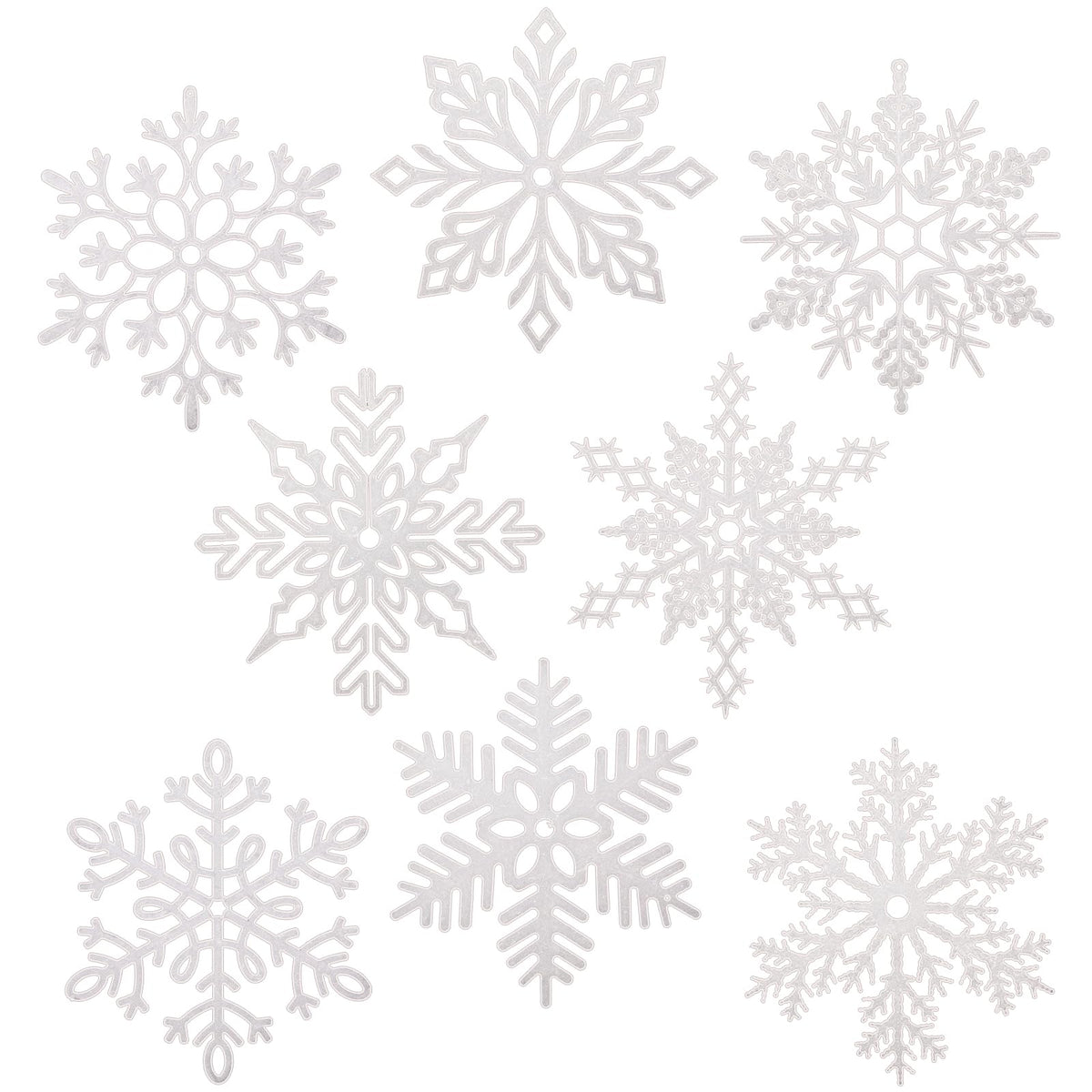 Sumind white snowflake front view showing full silhouette and easy hanging