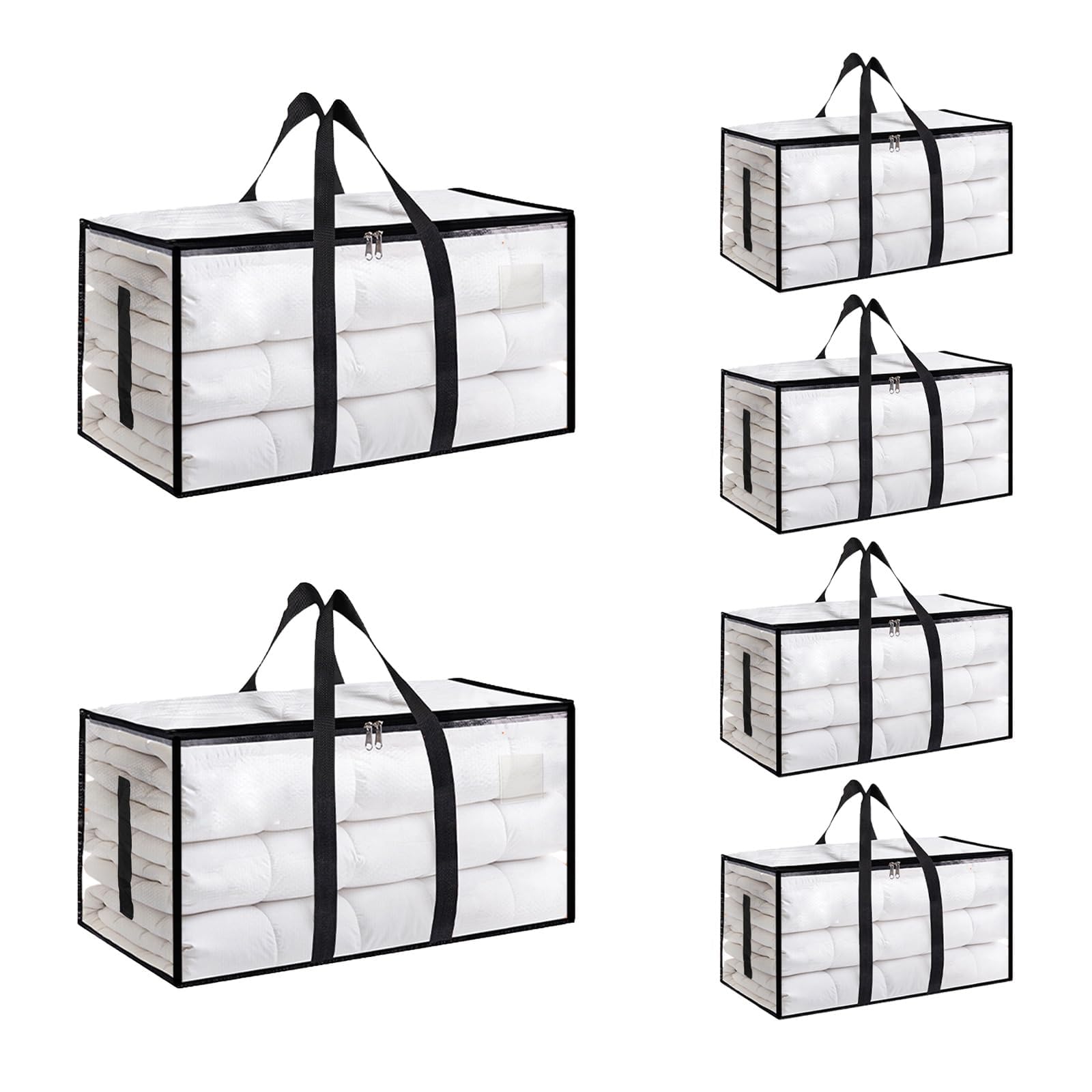 SummitFlare front view of clear packed bag showing capacity and organization