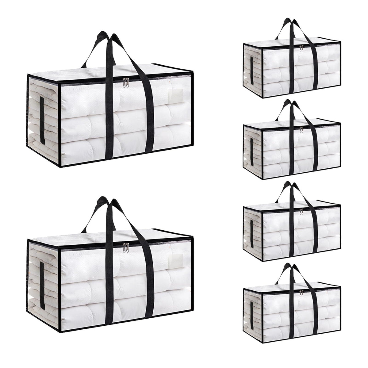 SummitFlare front view of clear packed bag showing capacity and organization