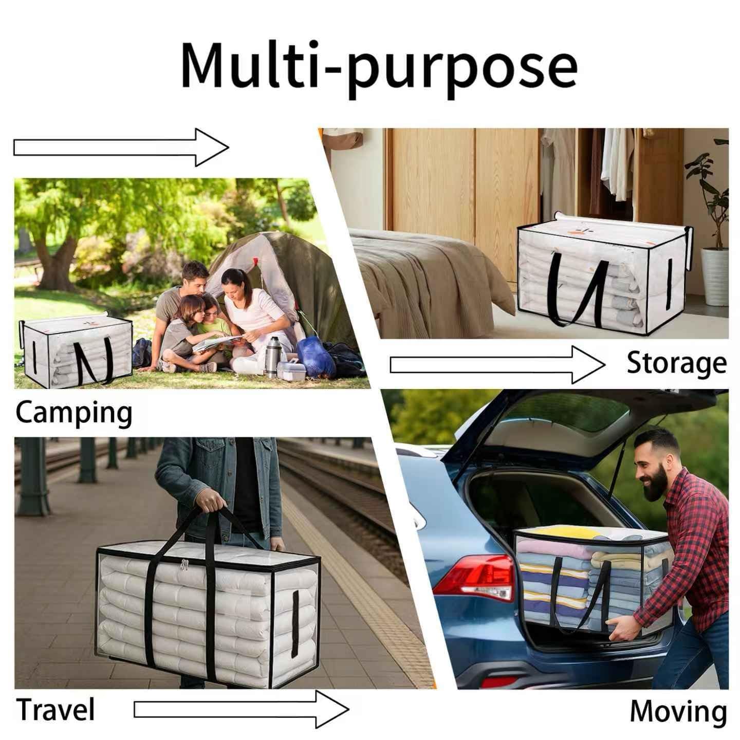 SummitFlare tote in dorm room move-in scene showing fast, box-free packing