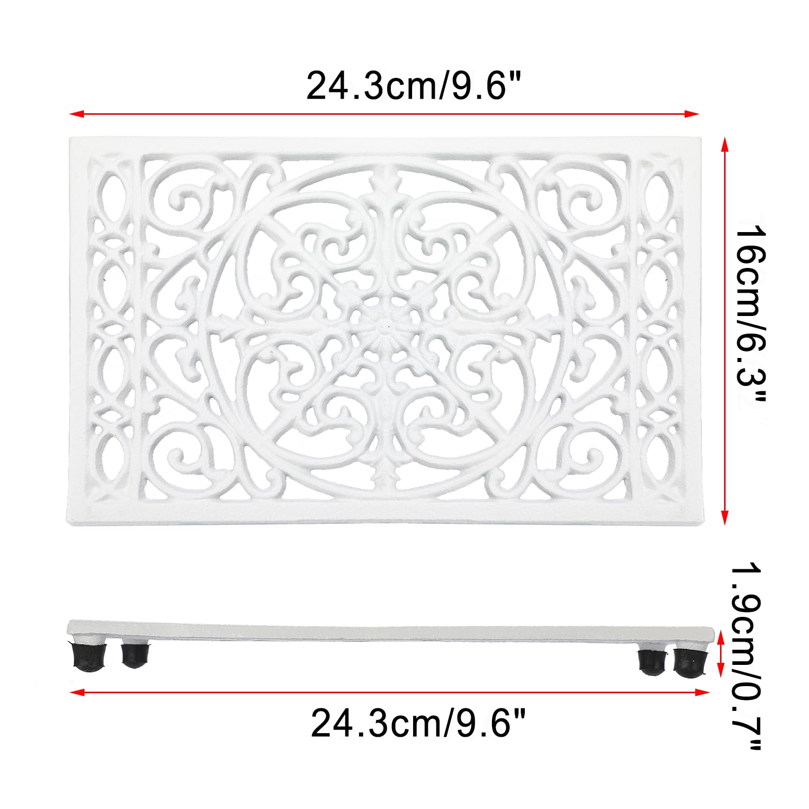 Sumnacon trivet rubber feet close-up showing anti-slip cushion protecting countertops