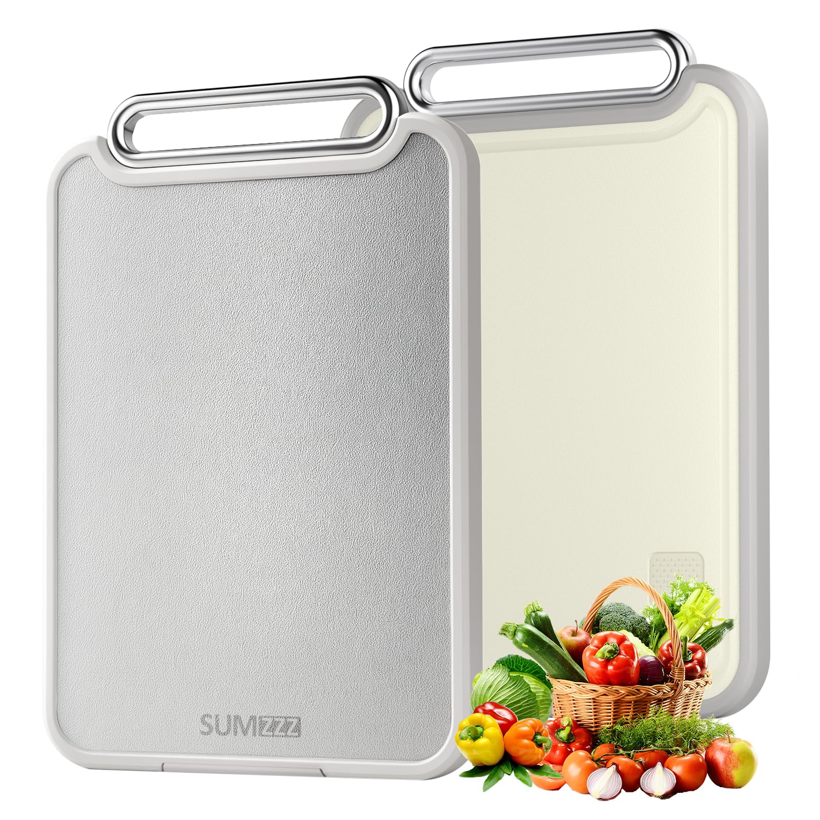 Sumzzz front view showing both stainless and PP sides for hygienic use