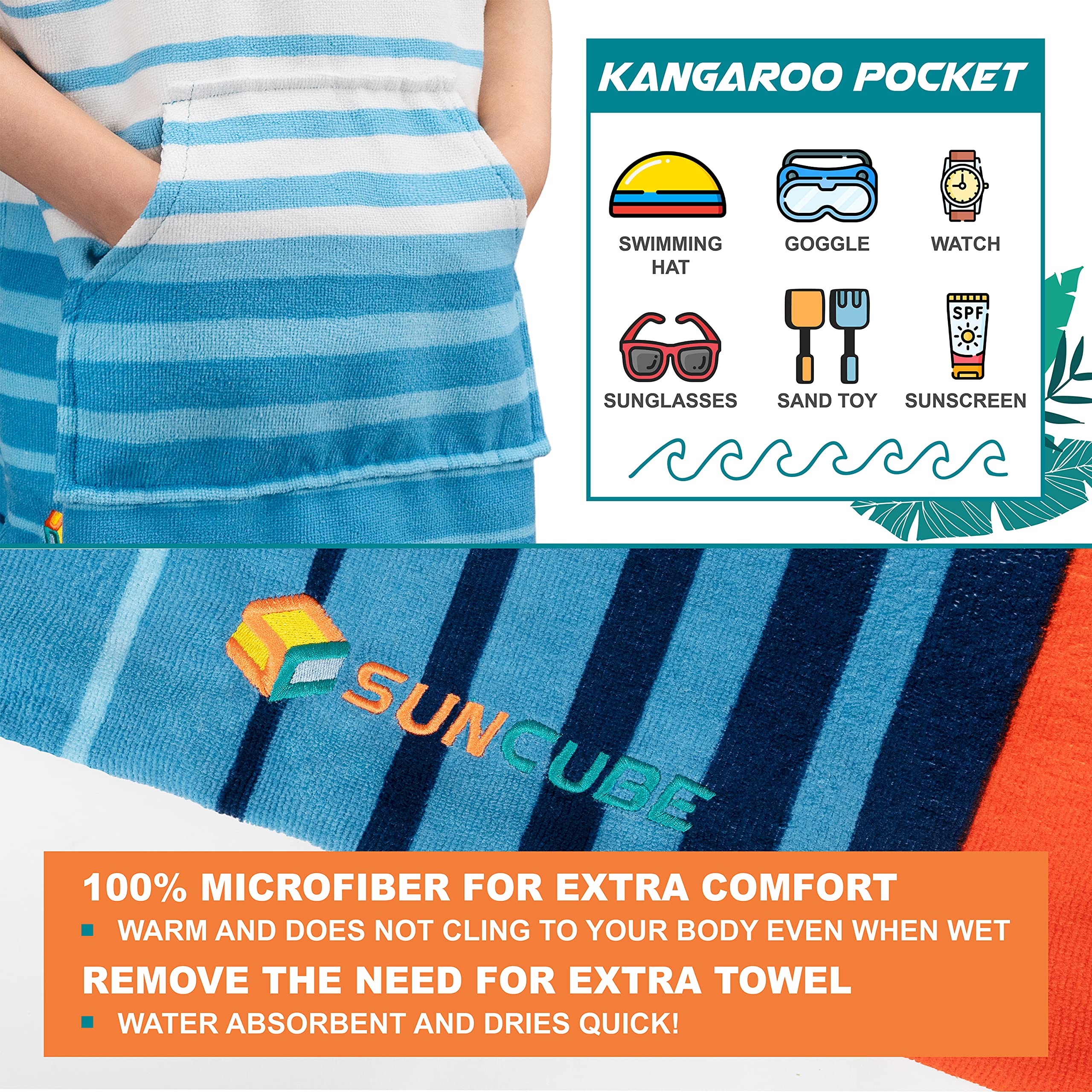 SUN CUBE microfiber texture zoom displaying quick-dry absorbent fabric