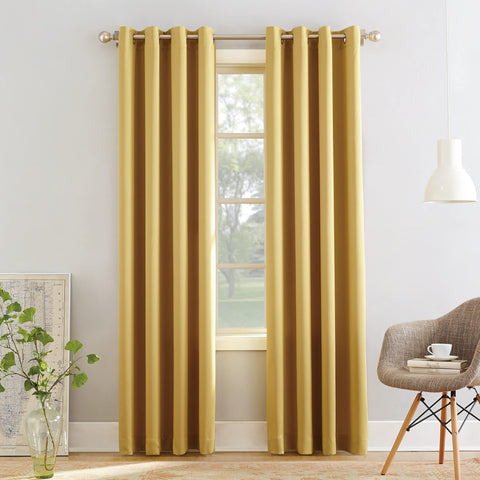 Sun Zero Barrow front view of curtain panel pair showing modern blackout benefit
