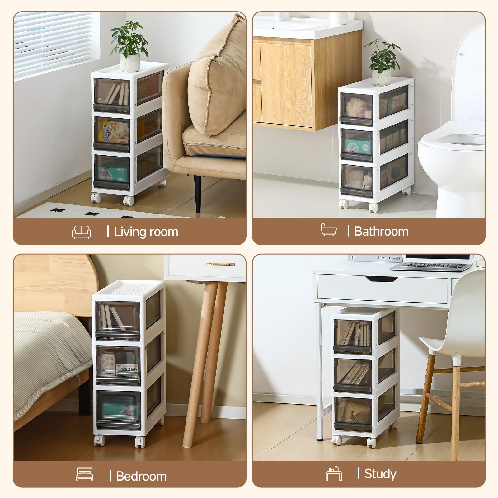 sunamon drawers filled with office and craft supplies showing easy access benefit