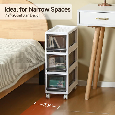 sunamon close-up of translucent gray drawer showing contents visibility benefit