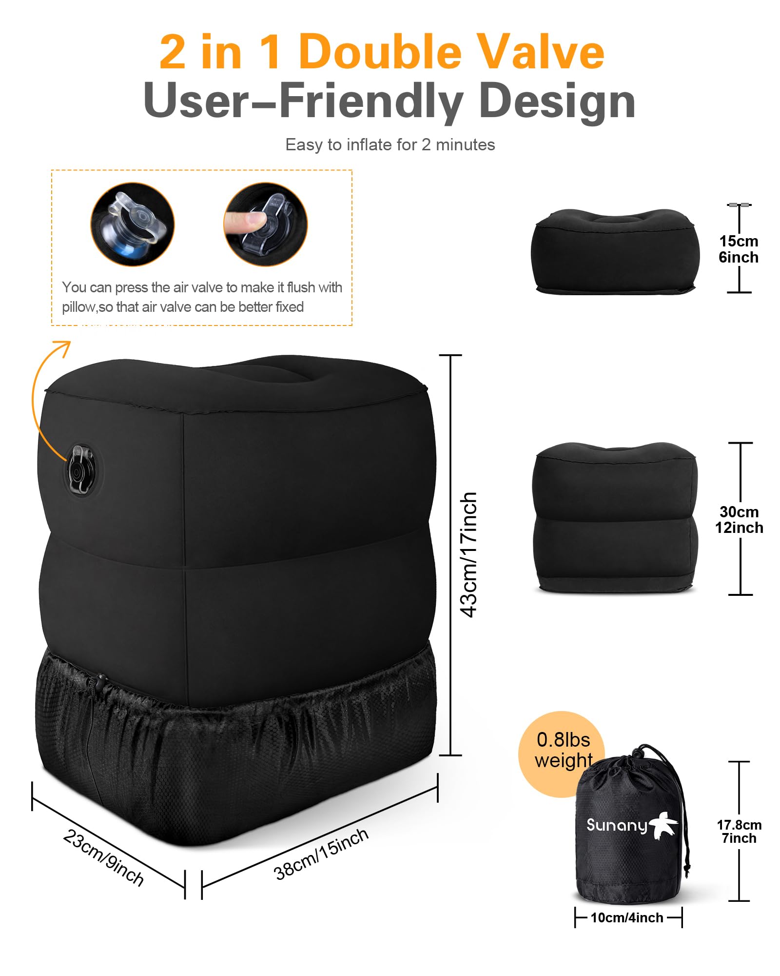Sunany packed small in drawstring bag for easy travel portability