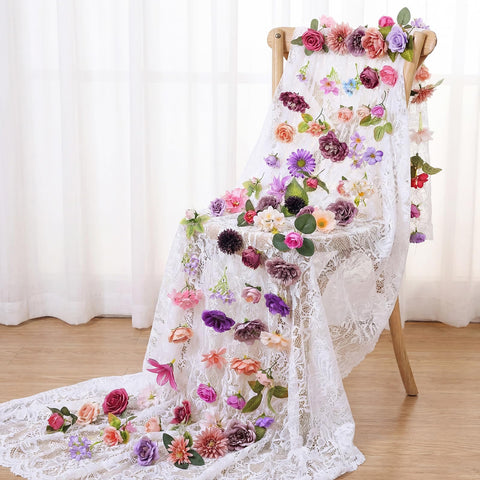 Suncalla garlands decorating a wedding arch showcasing romantic atmosphere