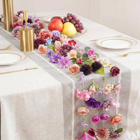 Suncalla garland held in hand to show length and flexible scale benefit