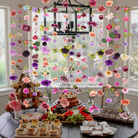 Suncalla floral garlands arranged as a table centerpiece for elegant presentation