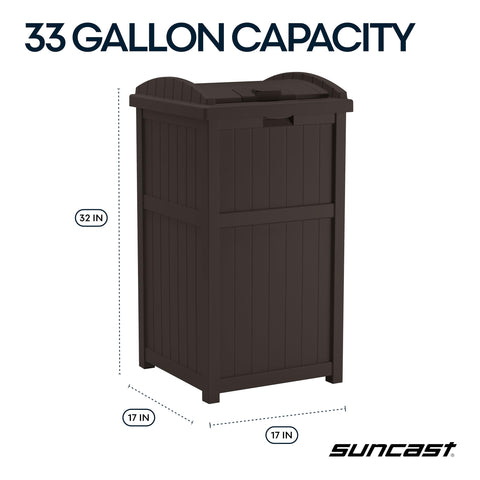 Suncast open top with 33-gallon bag for easy replacement