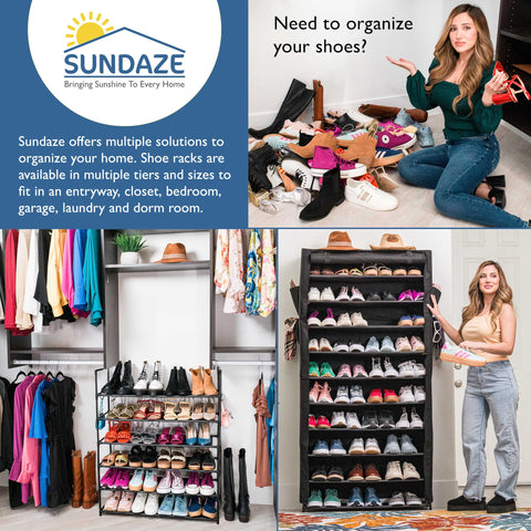 Sundaze rack beside doorway demonstrating tall narrow footprint benefit