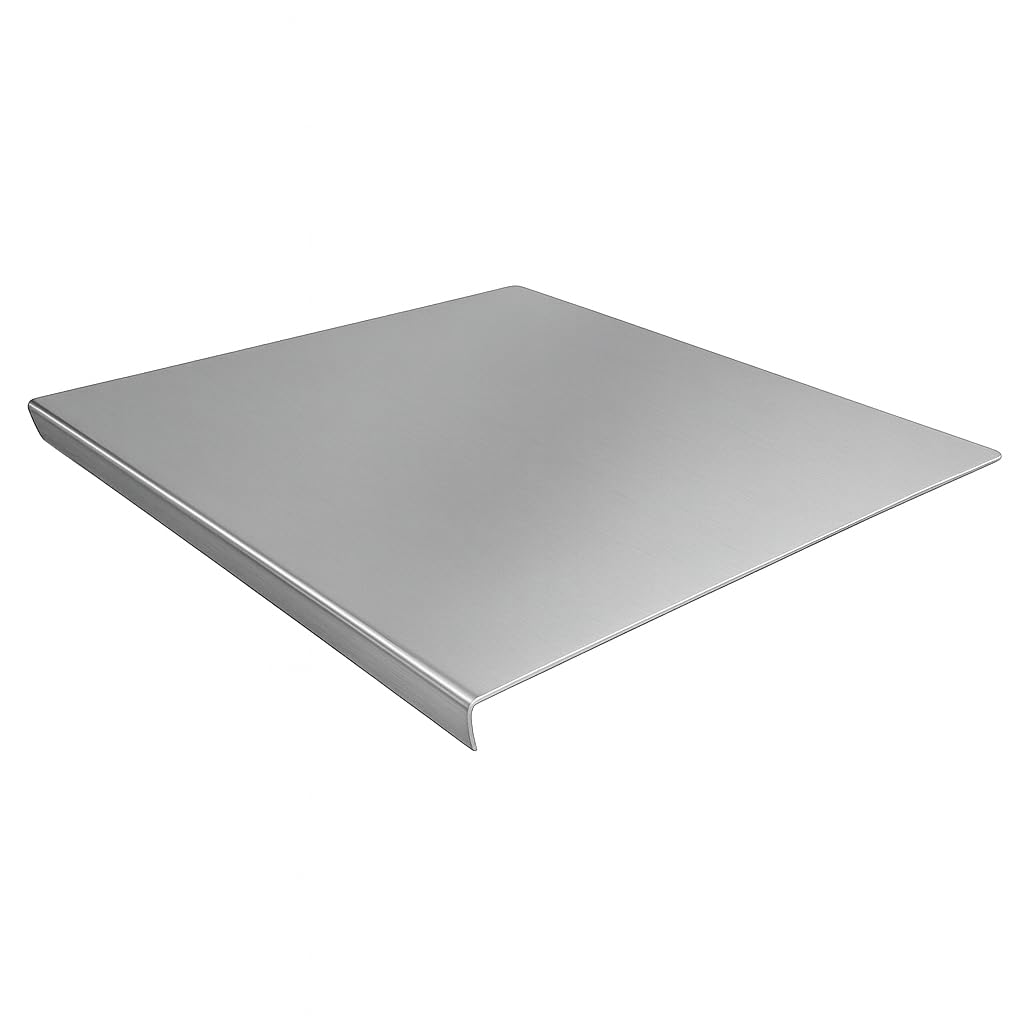 Suneville front view of stainless steel cutting board showing smooth hygienic surface