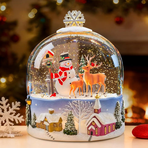 SUNFACE front view showing snowman scene and warm LED glow for festive ambiance
