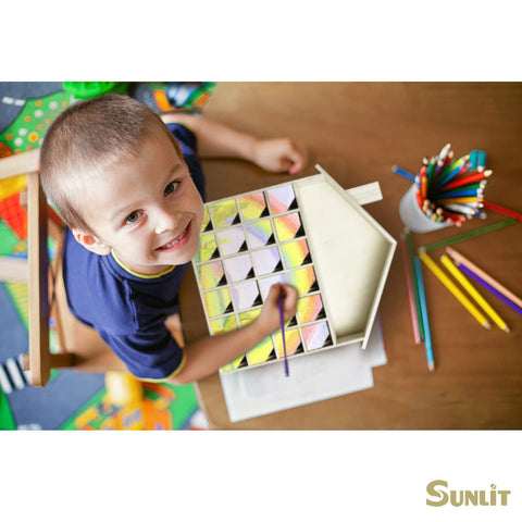 Sunlit attic shelf used for mini decorations, adds extra display space and styling appeal