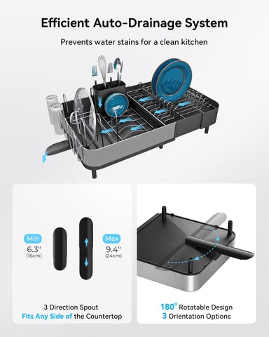 SUNLY extendable spout directing water into sink to prevent countertop messes