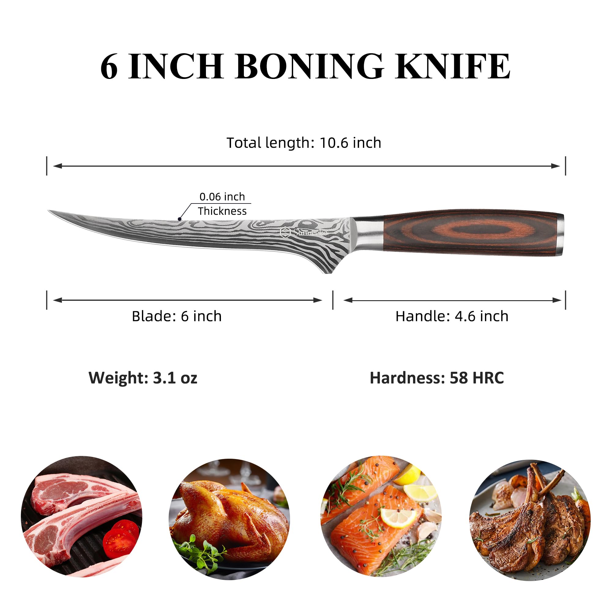 Sunnecko close-up of high-carbon German steel edge offering long-lasting sharpness