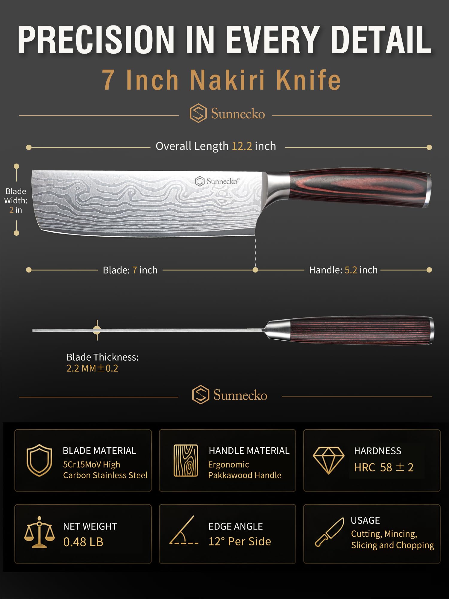 Sunnecko nakiri lifestyle kitchen setting showing professional performance at home