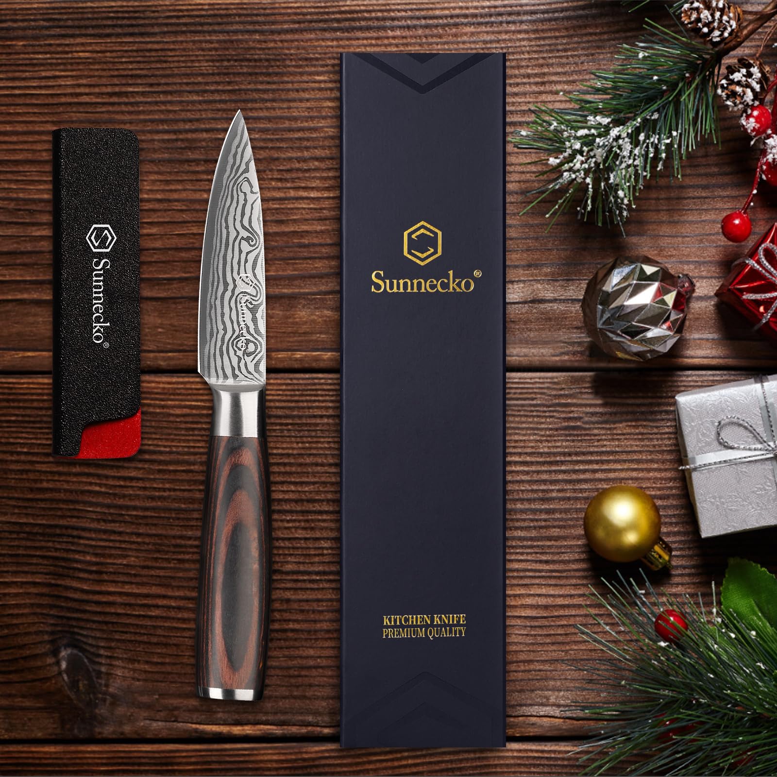 Sunnecko gift box with knife and sheath indicating elegant presentation