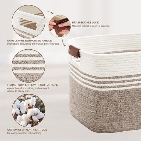 SunNewt basket staged in living room offering tidy blanket storage