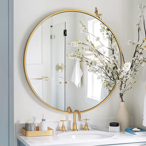 Sunniry mirror detail of brushed metal offering rust-resistant finish advantage