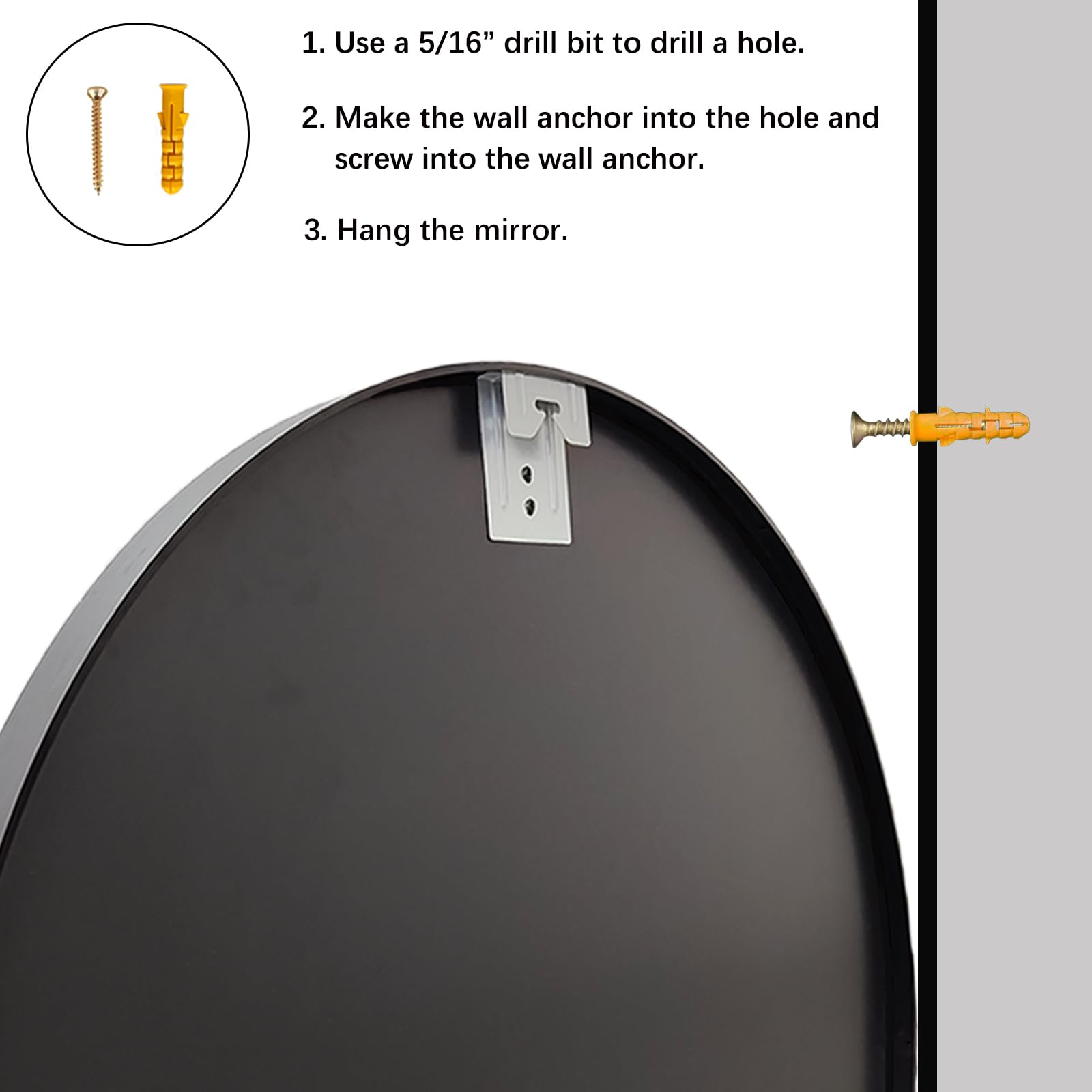 Sunniry mirror held by hand to show 20-inch scale and practical size