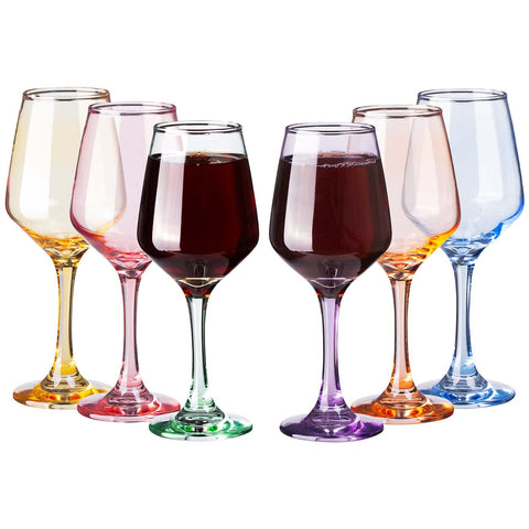 SUNNOW multicolor glass set front view shows elegant design and party-ready colors