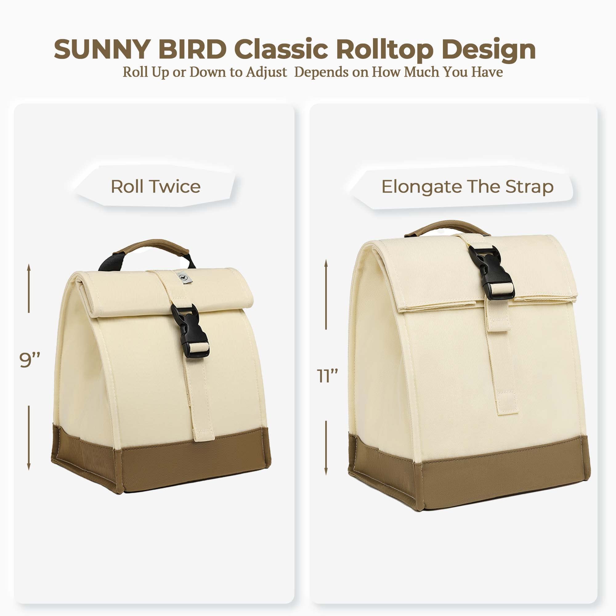 SUNNY BIRD lunch bag in park setting demonstrating outdoor convenience and style