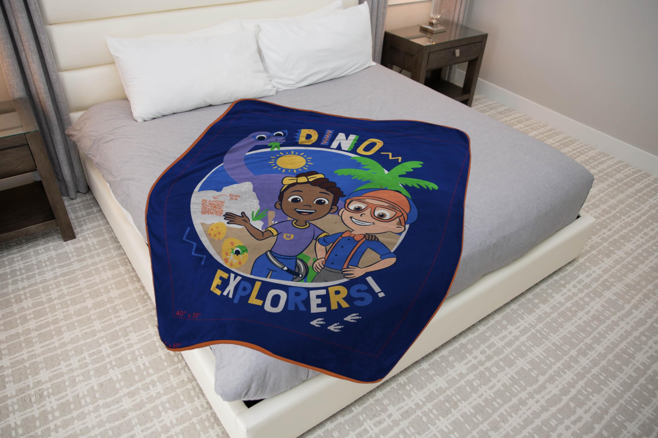 Sunny Side Up Blippi close fabric texture highlighting soft microfiber feel