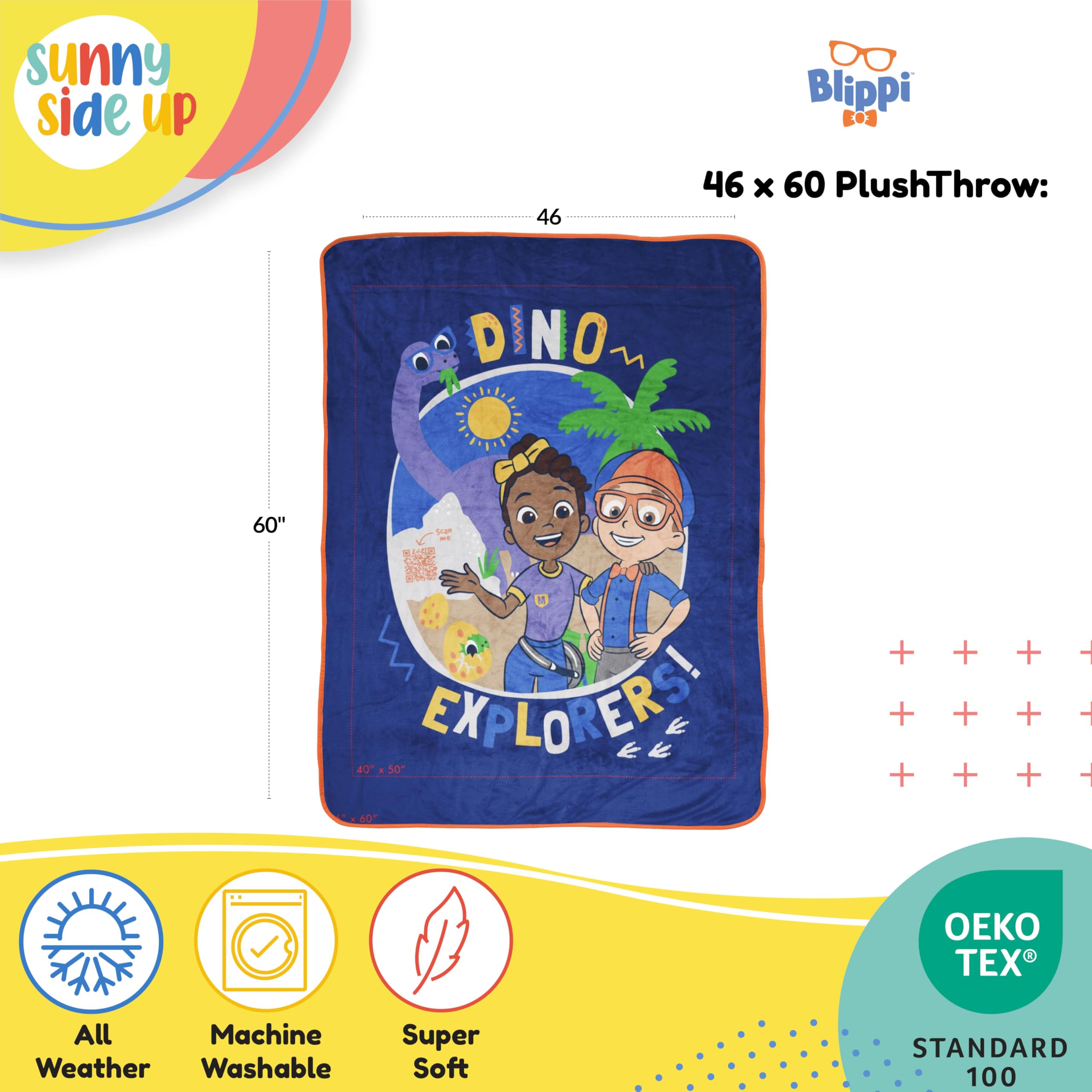 Sunny Side Up Blippi draped over sofa adding color and cozy warmth