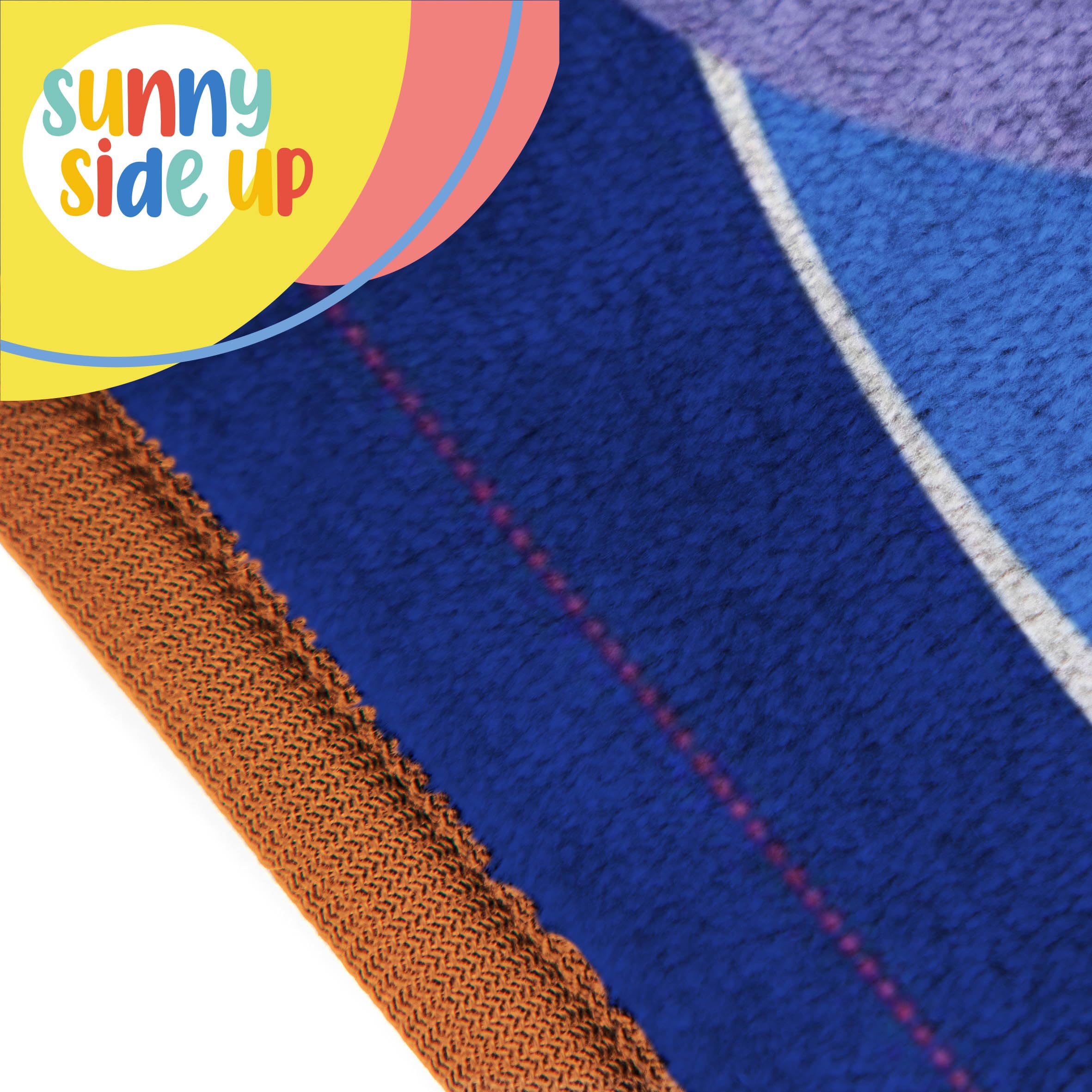 Sunny Side Up Blippi edge stitch detail emphasizing durable finish