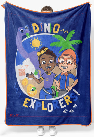 Sunny Side Up Blippi throw front view showing bright colors and comfort