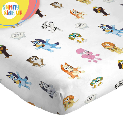 Sunny Side Up bedroom lifestyle with Bluey sheets creating joyful sleep space