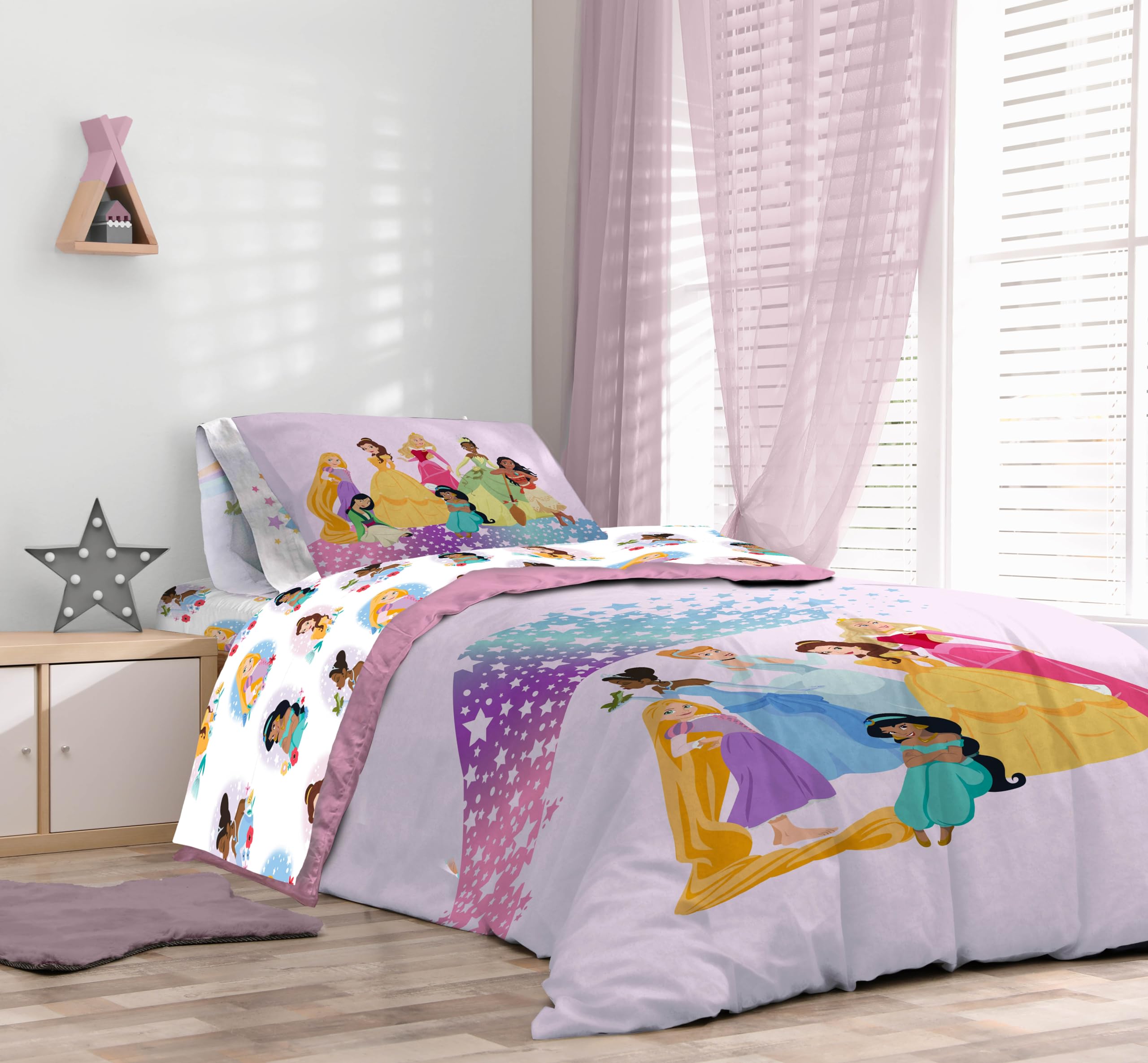 Sunny Side Up twin bed with ruler for size comparison illustrating accurate twin fit