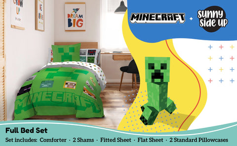 Sunny Side Up close-up of Minecraft print detail highlighting crisp characters and long-lasting color
