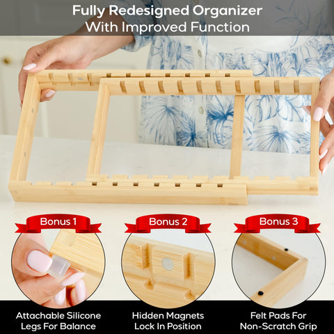 Sunny Tots close-up of adjustable dividers showing secure, customizable slots