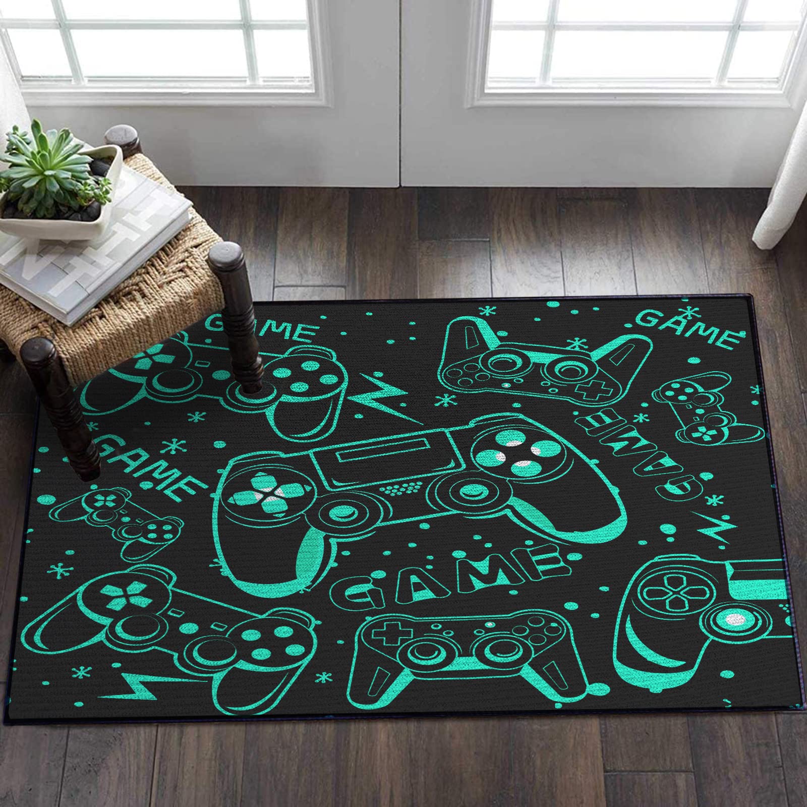 Sunnycitron child sitting and playing on rug showing comfort and durability