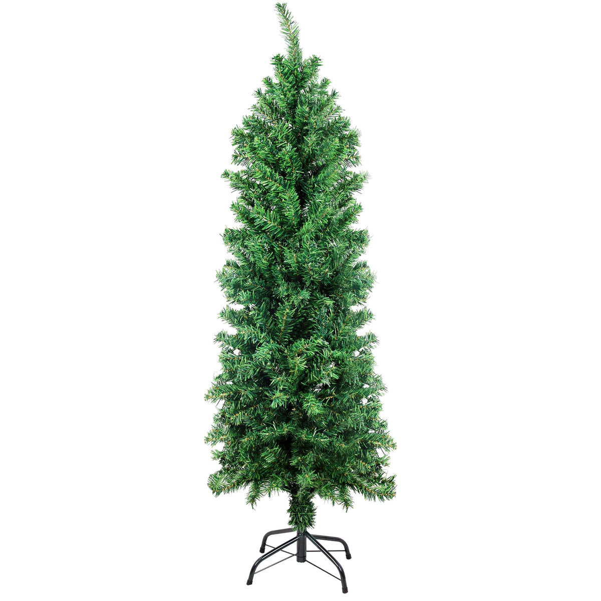 Sunnyglade front view of 4ft slim Christmas tree for space-saving decor